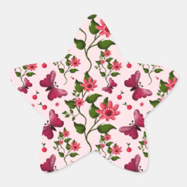 Midnight Bloom Vlinder Bloemmotief Ster Sticker