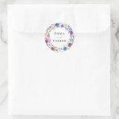 Midnight Blooms | Bloemenkrans Ronde Sticker (Tas)