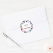 Midnight Blooms | Bloemenkrans Ronde Sticker (Envelop)