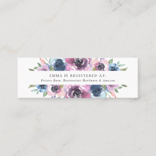 Midnight Blooms   Bruidsregisterkaarten Mini Visitekaartje