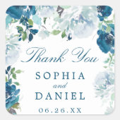 Midnight Blooms Bruiloft Favor Sticker (Voorkant)