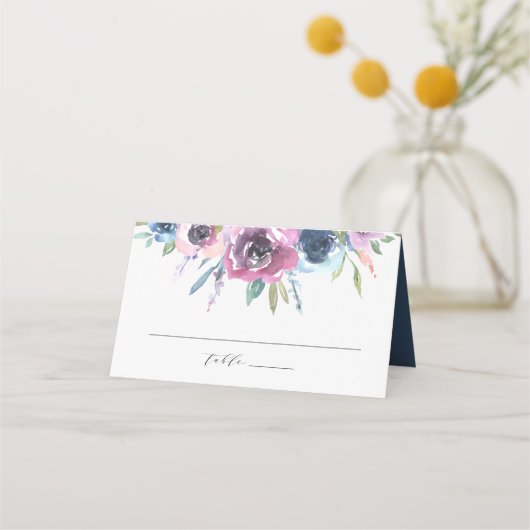 Midnight Blooms | Bruiloft Plaatskaartje (Voorkant)