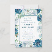 Midnight Blooms Floral Vrijgezellenfeest nodigt ui Kaart (Voorkant)