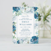 Midnight Blooms Floral Vrijgezellenfeest nodigt ui Kaart (Staand voorkant)