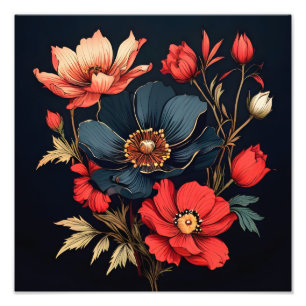 Midnight Blooms Foto Afdruk