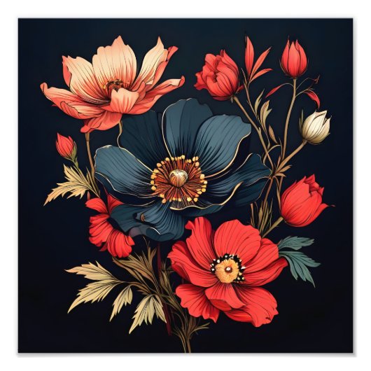 Midnight Blooms Foto Afdruk (Voorkant)