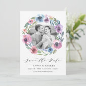 Midnight Blooms | Foto Save The Date Kaart (Staand voorkant)