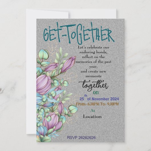 Midnight Blooms Gathering Uitnodiging (Voorkant)