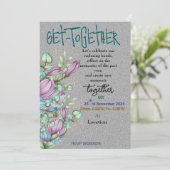 Midnight Blooms Gathering Uitnodiging (Staand voorkant)