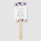 Midnight Blooms | Gepersonaliseerd trouwprogramma Handwaaier (Achterkant)