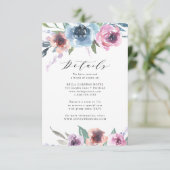 Midnight Blooms | Huwelijksdetails Kaart (Staand voorkant)