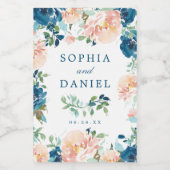 Midnight Blooms Huwelijksgunsten Mini Wijn Labels Etiket (Enkel label)