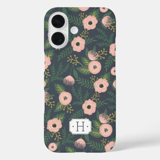 Midnight Blooms Monogram Case-Mate iPhone Case (Achterkant)
