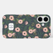 Midnight Blooms Monogram Case-Mate iPhone Case (Achterkant (horizontaal))