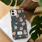 Midnight Blooms Monogram iPhone 16 Hoesje