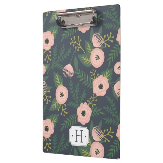 Midnight Blooms Monogram Klembord (Links)