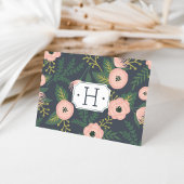 Midnight Blooms Monogram Notitiekaartje