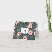 Midnight Blooms Monogram Notitiekaartje (Voorkant)