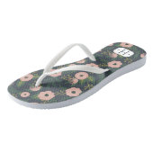 Midnight Blooms Monogram Teenslippers (Schuin)