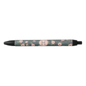 Midnight Blooms Monogram Zwarte Inkt Pen (Voorkant)