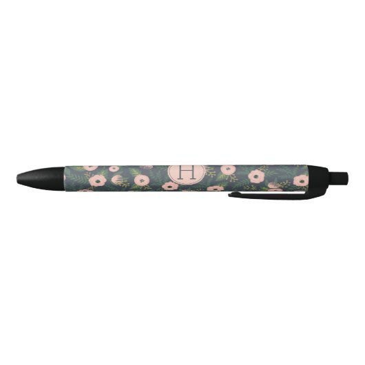 Midnight Blooms Monogram Zwarte Inkt Pen (Bodem)