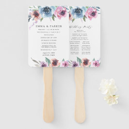 Midnight Blooms | Persoonlijk Huwelijksprogramma Handwaaier