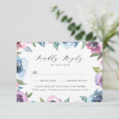 Midnight Blooms | RSVP-kaart met maaltijdkeuze RSVP Kaartje (Staand voorkant)