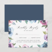 Midnight Blooms | RSVP-kaart met maaltijdkeuze RSVP Kaartje (Voorkant / Achterkant)