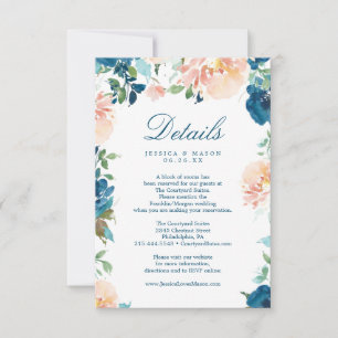 Midnight Blooms Waterverf Wedding Details Kaart