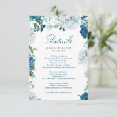 Midnight Blooms Waterverf Wedding Details Kaart (Staand voorkant)