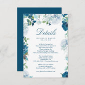 Midnight Blooms Waterverf Wedding Details Kaart (Voorkant / Achterkant)