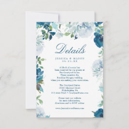 Midnight Blooms Waterverf Wedding Details Kaart