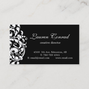 Midnight Blossom-BLACK met Monogram Visitekaartje