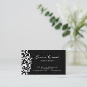 Midnight Blossom-BLACK met Monogram Visitekaartje (Staand voorkant)