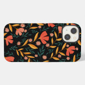 Midnight Blossom Floral iPhone Case Hoesje (Achterkant horizontaal)