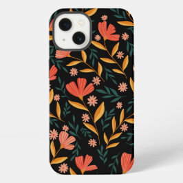 Midnight Blossom Floral iPhone Case 13 Hoesje