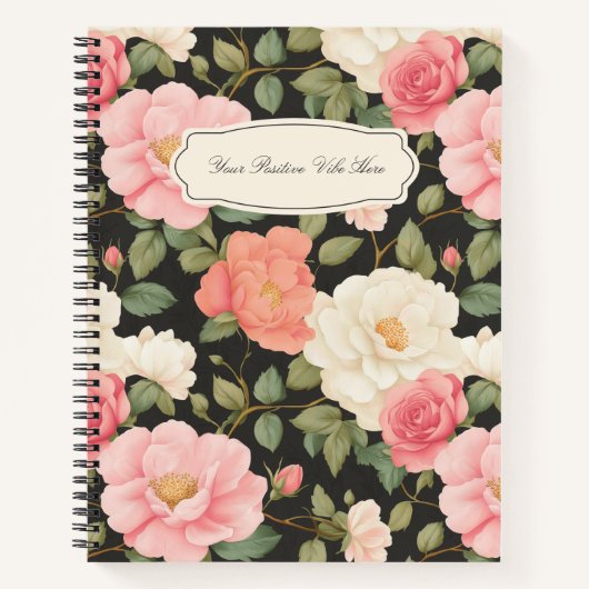 Midnight Blossom Journal Rozen in Blush Notitieboek (Voorkant)