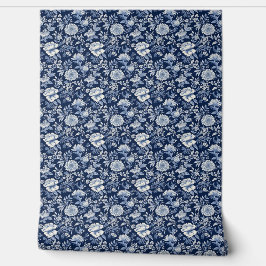 Midnight Blossom Mini - Blauw en Wit Behang