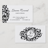 Midnight Blossom-white met Monogram Visitekaartje (Voorkant / Achterkant)