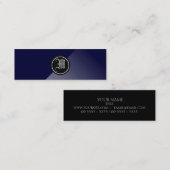 Midnight Blue Abstract gothic Monogram Mini Visitekaartje (Voorkant / Achterkant)