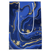 Midnight Blue agate Abstracte naam Monogram Medium Cadeauzakje (Achterkant)