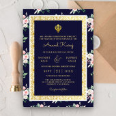 Midnight Blue Anand Karaj Punjabi Sikh Bruiloft Kaart