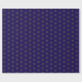 Midnight Blue and Gold Star Wrapping Paper Cadeaupapier (Vlak)