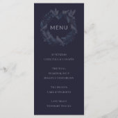 Midnight Blue and Wreath / Boda Azul y Corona Menu (Achterkant)
