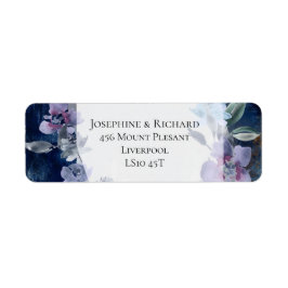 Midnight Blue Anemone floral rustic schoonheid, Etiket