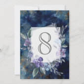 Midnight Blue Anemone floral rustic schoonheid, Kaart (Achterkant)