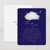 Midnight Blue Baby Boy Bliss Stork Special Delive Bedankkaart (Voorkant / Achterkant)