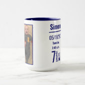 Midnight Blue Baby Boy Foto Geboorterecord Stat Mok (Midden)