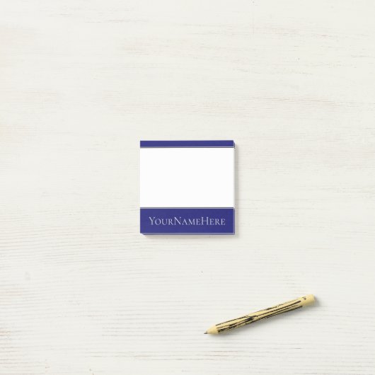Midnight Blue Background en Light Grey Name Post-it® Notes (Op bureau)