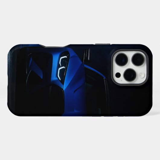 Midnight Blue Beast – Sport Car Street Case iPhone Hoesje (Achterkant horizontaal)